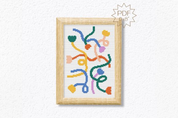 Abstract Flowers Cross Stitch Design