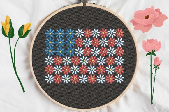 Floral USA Flag