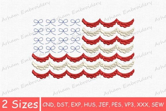 Patriotic American Flag Embroidery