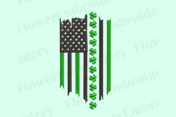 St Patrick’s American Flag Embroidery